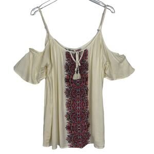 Show Me Your MuMU Cold Shoulder Blouse Top Size Medium